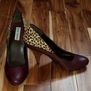 Authenic Genuine Leather and Fur Steve Madden Pump